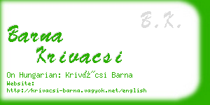 barna krivacsi business card